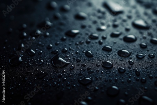 Water droplets on dark cover background. Water droplets concept , ai