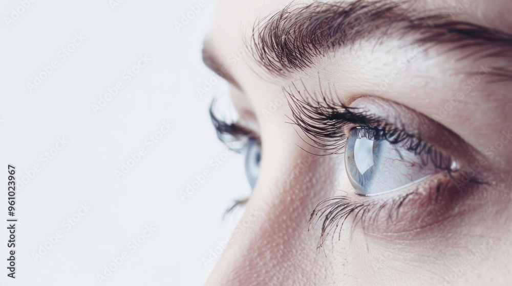 Fototapeta premium Close-up of a Woman's Blue Eye