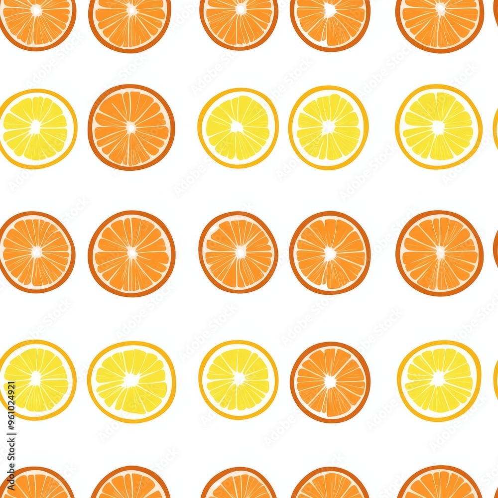 Obraz premium seamless pattern of simple fruit slices like oranges and lemons