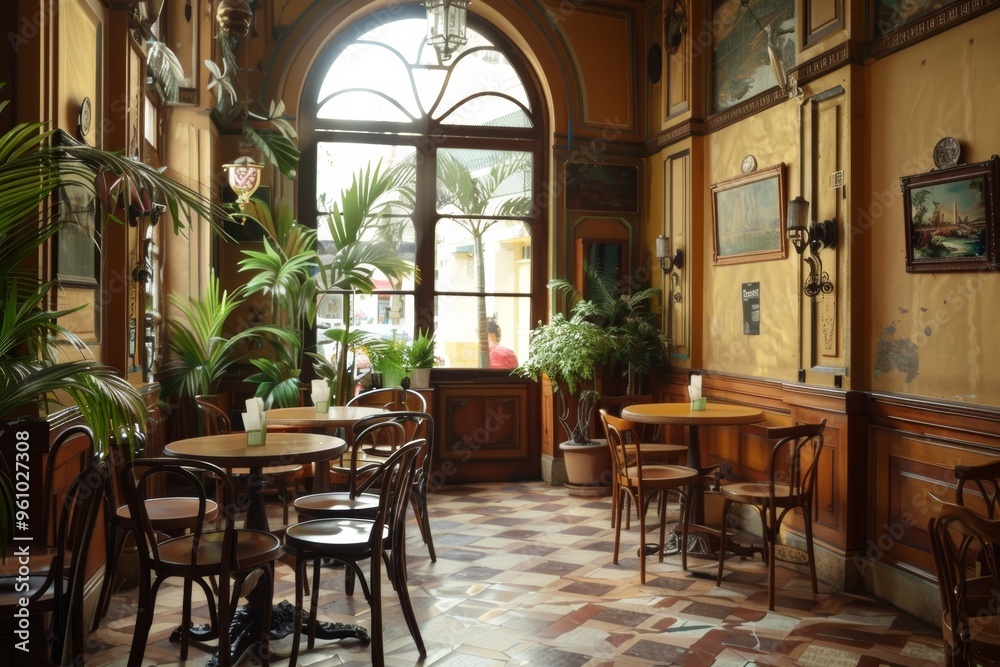 Obraz premium Classical Theme Cafe Interior