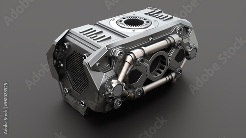 A detailed 3D render of an ATV air intake box