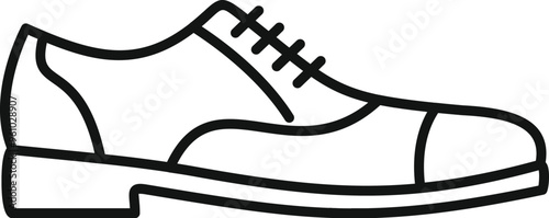 Simple line icon of a formal leather shoe, ideal for fashion and retail businesses