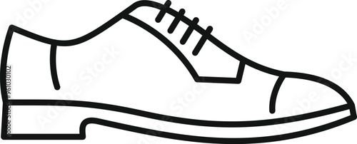 Simple line drawing of a dress shoe representing fashion and style