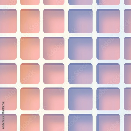 seamless pattern of minimalistic grid patterns with soft gradient backgrounds