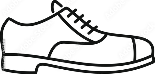 This line art illustration features a classic oxford shoe, perfect for representing men's fashion and footwear