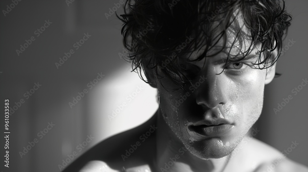 Intense Black and White Portrait of a Man Intense Black and White Portrait of a Man