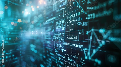 Closeup of advanced mathematics formulas on a computer screen, isolated against a clean backdrop, emphasizing precise problem-solving and calculations 32k, full ultra hd, high resolution