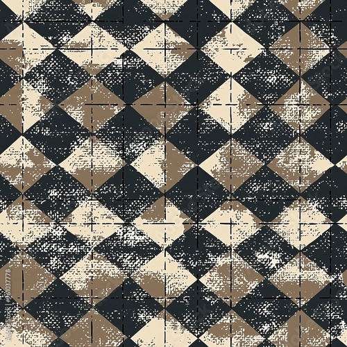 seamless pattern of classic houndstooth patterns with a rustic twist