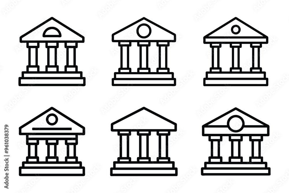 Bank icon design bundle set in vector style Bank icon design bundle set in vector style
