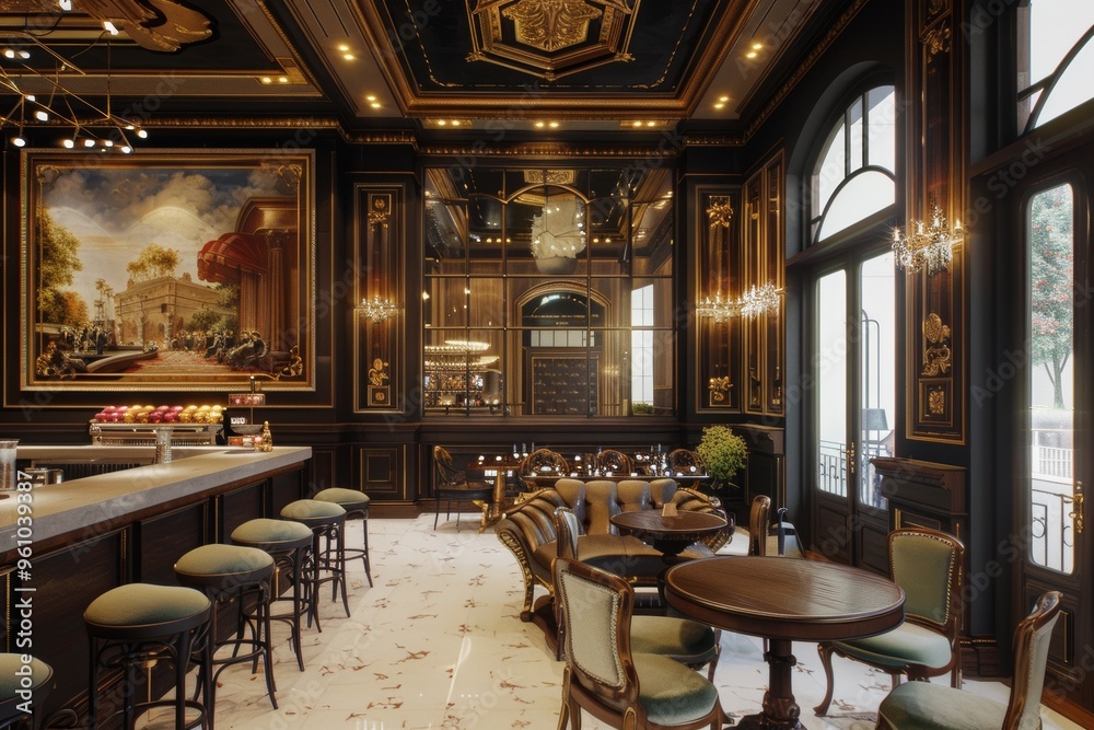 Classical Theme Cafe Interior Classical Theme Cafe Interior