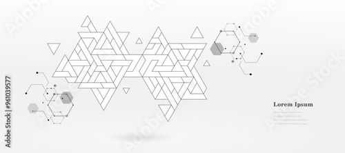 幾何学 抽象 黒 白 三角形 科学 背景