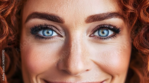 Close up of Blue Eyes with Red Hair