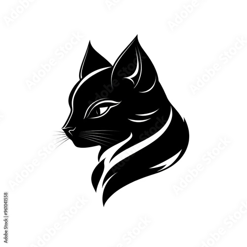 Wallpaper Mural Sleek Silhouette Pure Black Cat Logo Vector Bundle on white background Torontodigital.ca