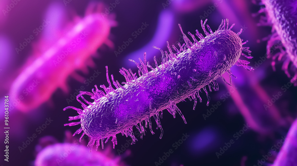 A vibrant digital illustration of bacteria, suitable for educational materials in microbiology and health science.
