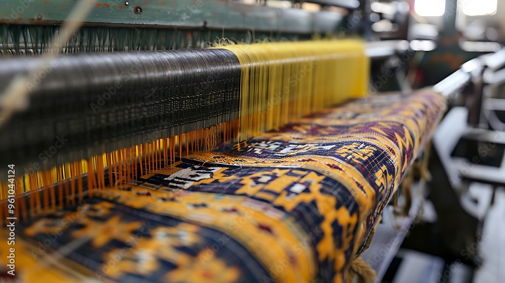 Fabric weaving in a textile industry
