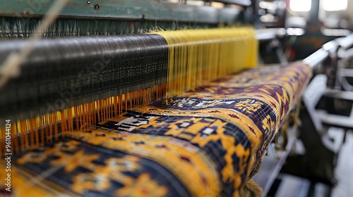 Obraz na płótnie Fabric weaving in a textile industry w salonie