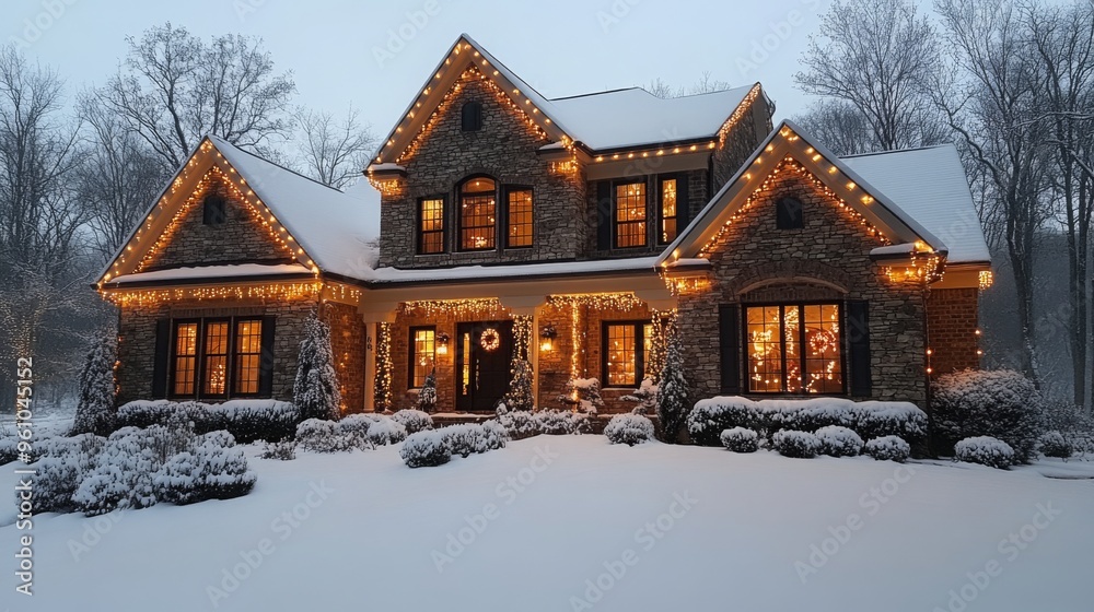 A cozy snow-covered house in the winter woods, with old European architecture, surrounded by mountains A cozy snow-covered house in the winter woods, with old European architecture, surrounded by mountains