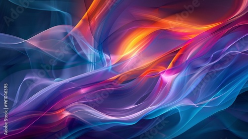 Wallpaper Mural 3D abstract background with flowing lines and vibrant colors Torontodigital.ca