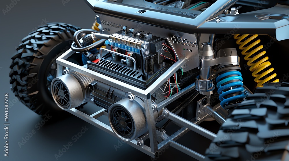Fototapeta premium A 3D render of a UTV air intake rate sensor