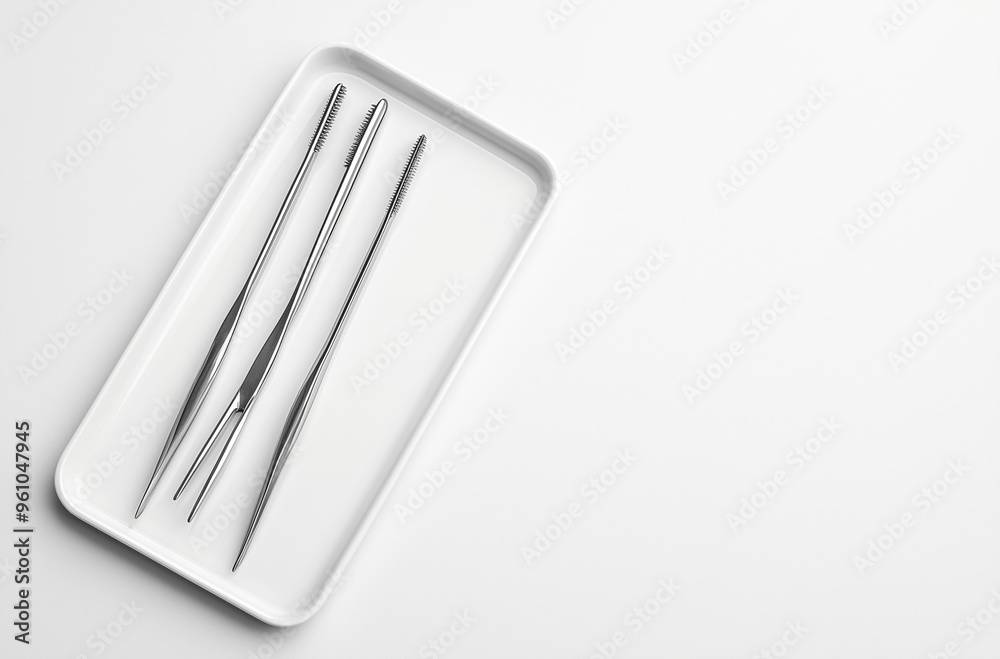 Sleek and Spacious: Basic Tweezers and Tray for Precision Work Sleek and Spacious: Basic Tweezers and Tray for Precision Work