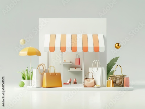 e-commerce shopping festival background,gifts, packages, shopping carts, shops, goods