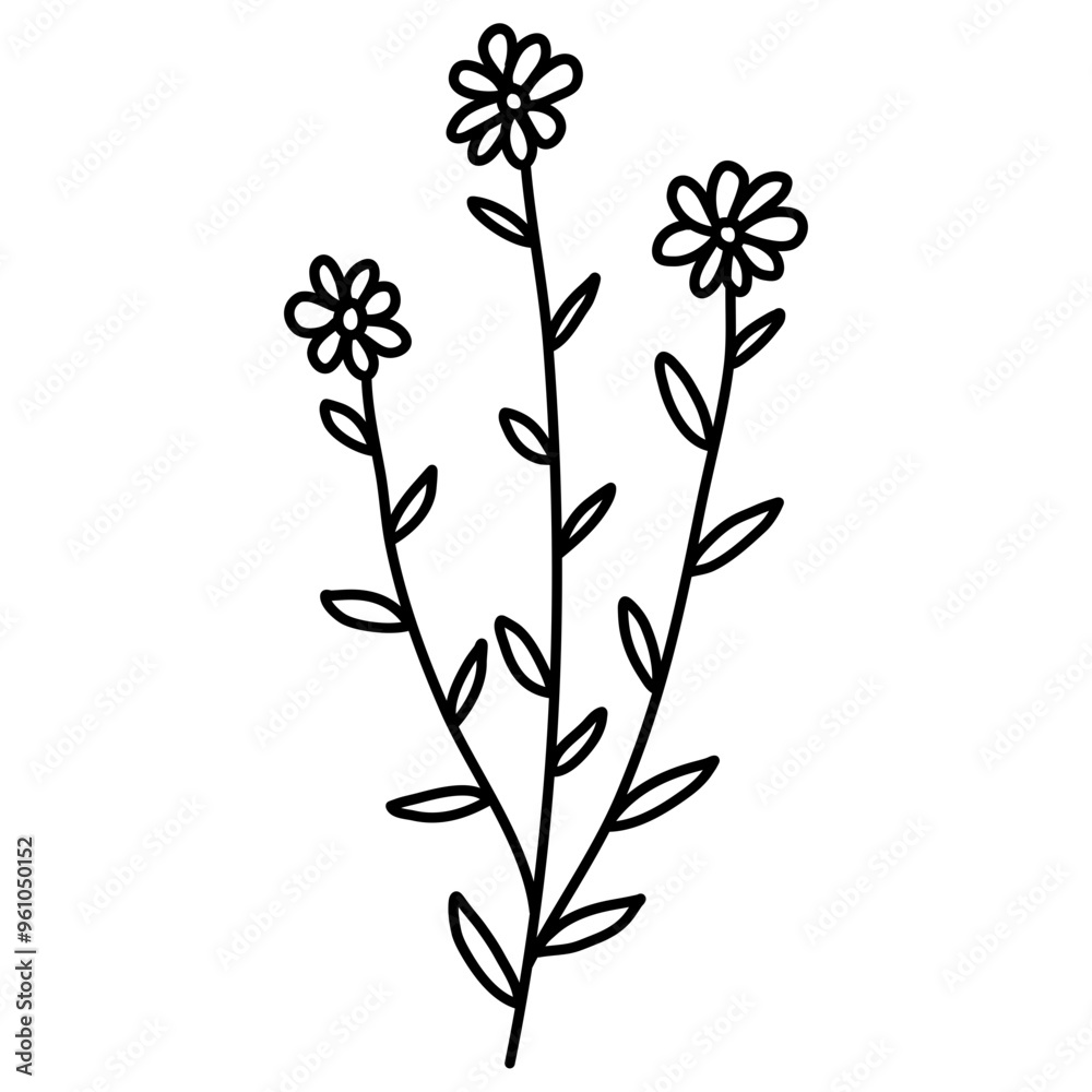 Flower line hand drawn Flower line hand drawn