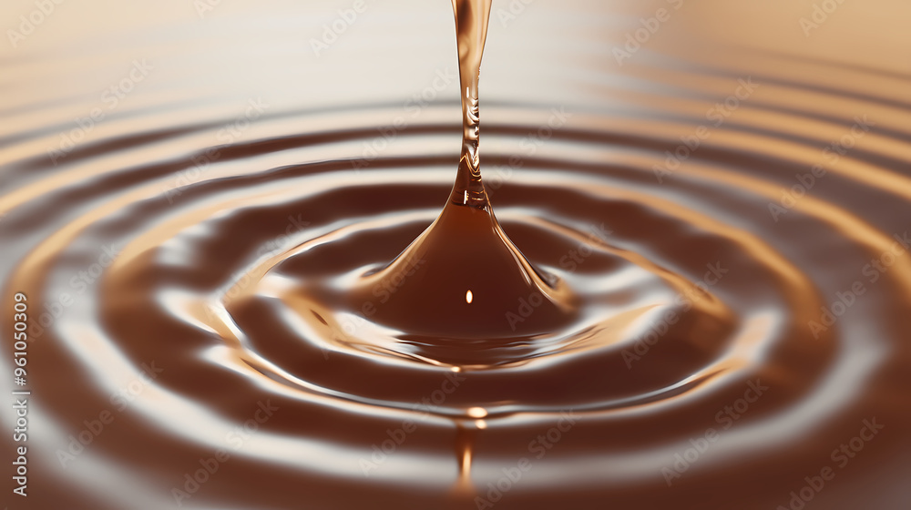 Water drop and ripples on orange background Water drop and ripples on orange background