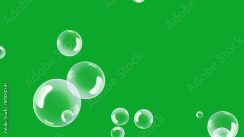 Bubble green screen, Abstract technology, science, engineering artificial