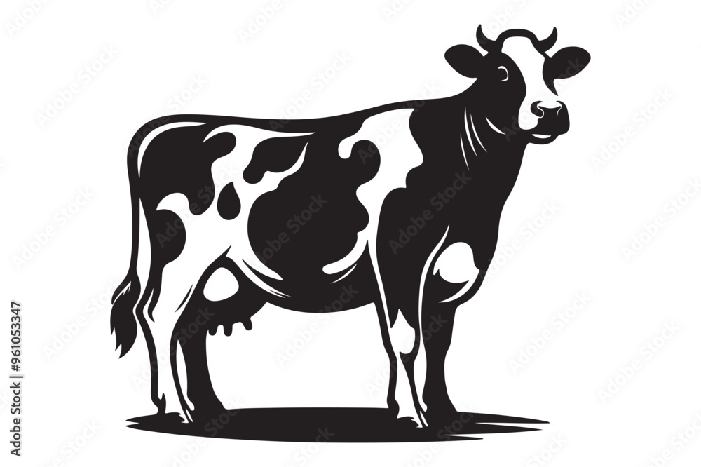 Cow silhouette vector illustration Cow silhouette vector illustration
