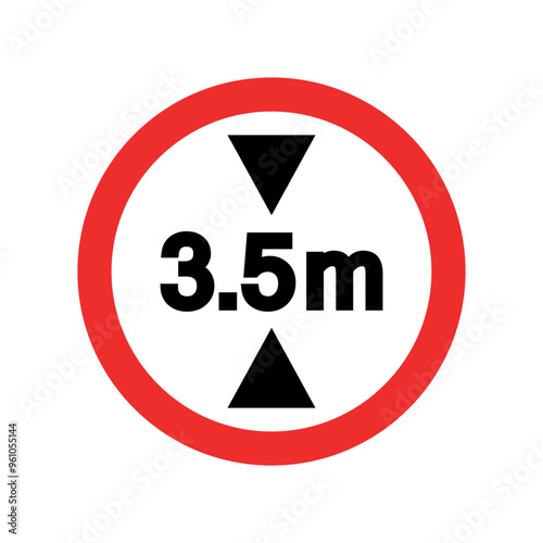 Maximum vehicle height sign icon, limitation of height icon vector in trendy flat style illustration isolated on white background.