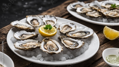 oysters with lemon