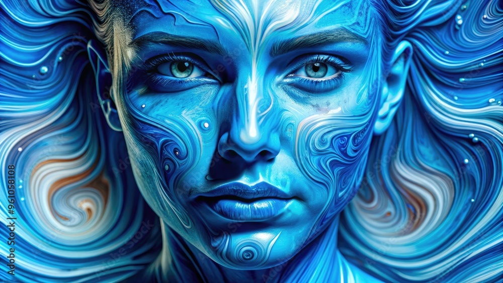 Abstract blue dreamy face in fluid art, perfect for backgrounds and modern designs, art, abstract, blue, dreamy, face, fluid Abstract blue dreamy face in fluid art, perfect for backgrounds and modern designs, art, abstract, blue, dreamy, face, fluid