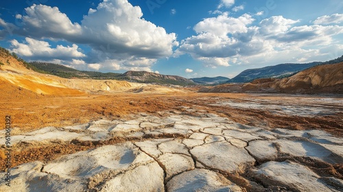 Exploited landscapes in gold mining destruction cracked earth toxic chemicals environmental degradation human suffering