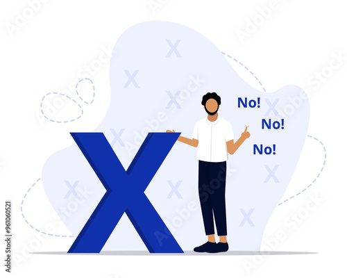 Say No concept illustration. Suitable for landing page, ui, web, App intro card, editorial, flyer, and banner.