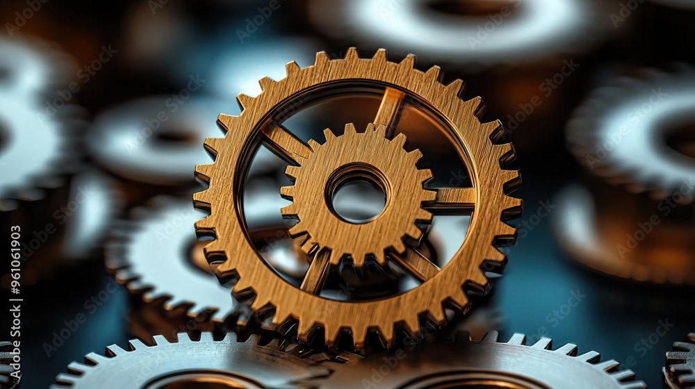 Close-up of intricate gears showcasing engineering precision and innovation, perfect for industrial and mechanical themes. Close-up of intricate gears showcasing engineering precision and innovation, perfect for industrial and mechanical themes.