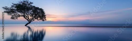 tranquil infinity pool with ocean view.