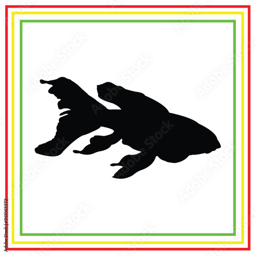 koi ornamental fish vector silhouette design