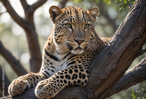 A leopard sitting in a tree