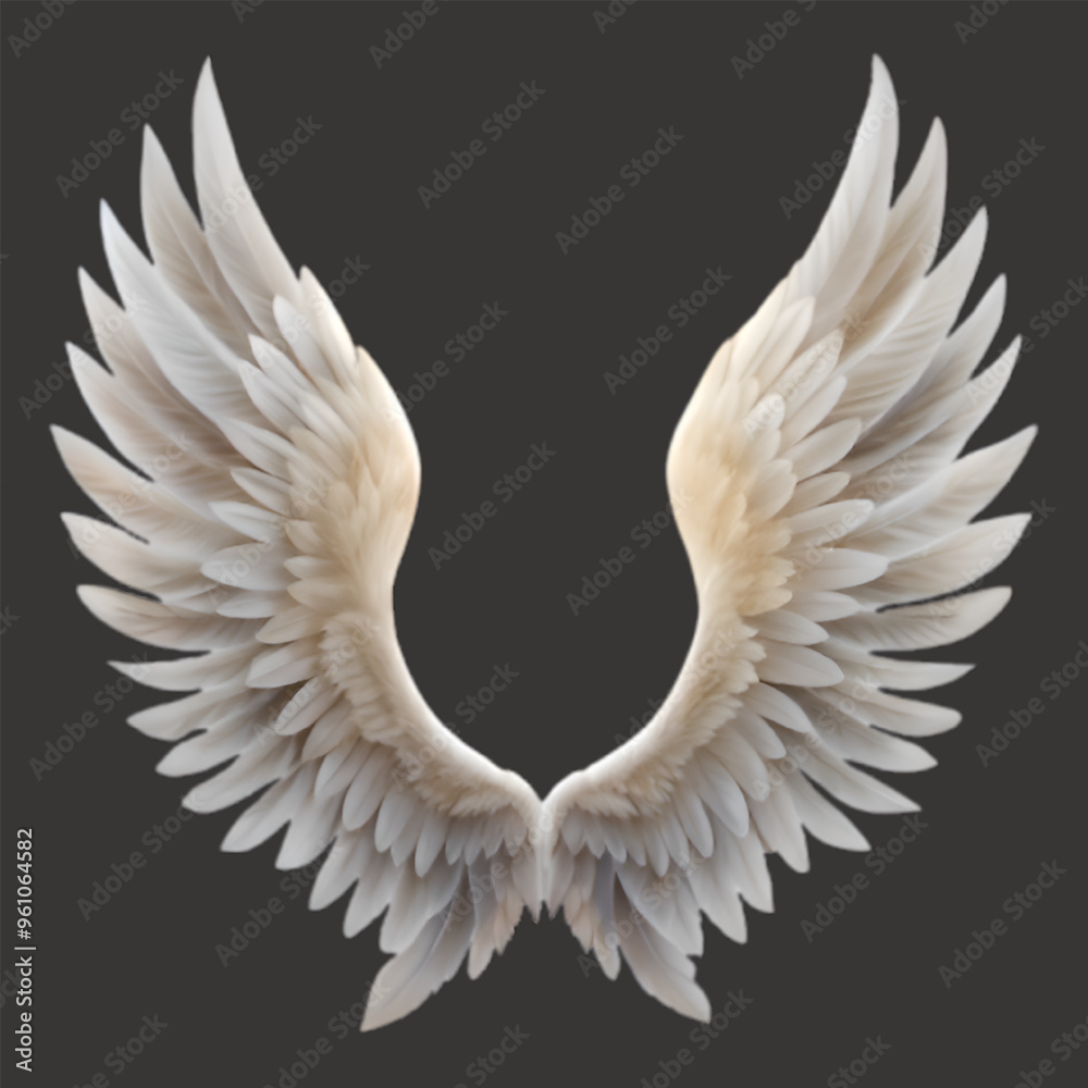 Fototapeta premium Free Vector Beautiful White angel wings generative ai 