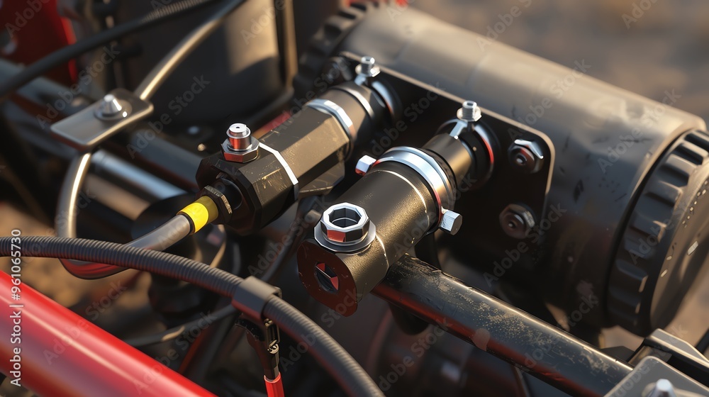 Obraz premium A realistic 3D render of a UTV fuel pump pressure sensor