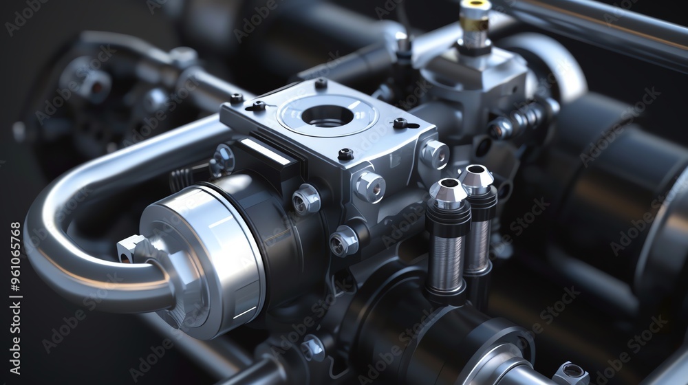 A realistic 3D render of a UTV fuel flow sensor A realistic 3D render of a UTV fuel flow sensor