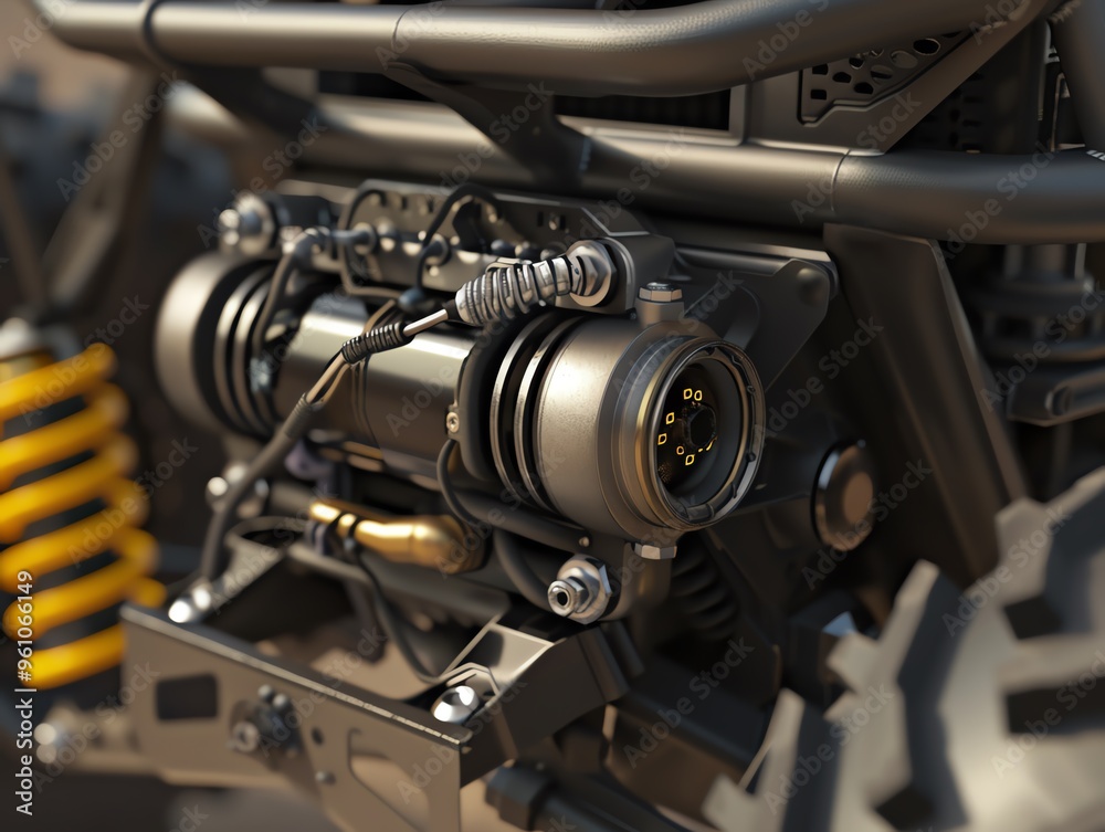 A realistic 3D render of a UTV intake air rate sensor A realistic 3D render of a UTV intake air rate sensor
