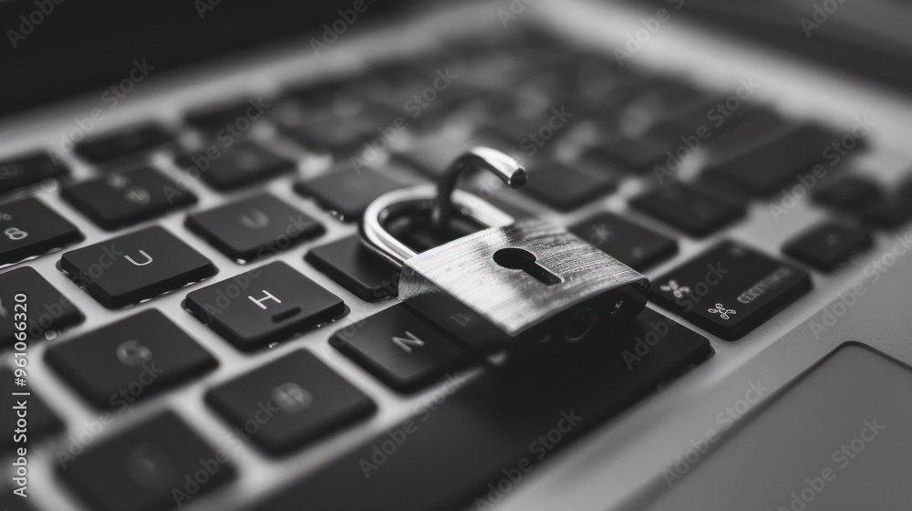 Padlock Security on Laptop Keyboard Padlock Security on Laptop Keyboard
