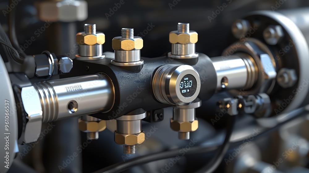 A realistic 3D render of an ATV fuel flow regulator sensor A realistic 3D render of an ATV fuel flow regulator sensor