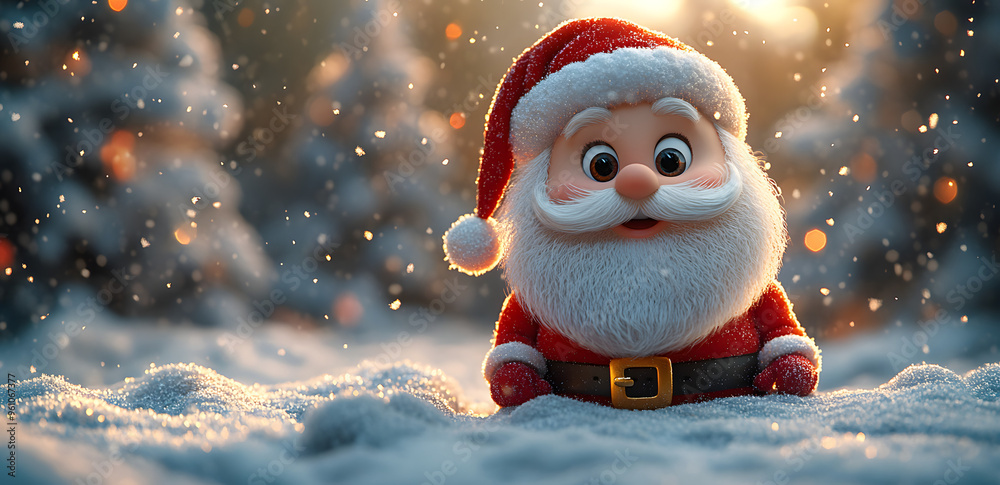 “3D Cartoon Happy Santa Claus Standing in the Snow with Gifts”
“3D Cartoon Happy Santa Claus Standing in the Snow with Gifts”