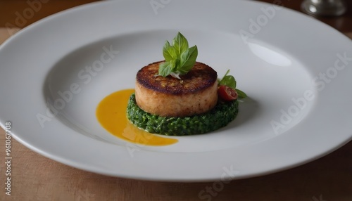 Close-Up of a Delicious Gourmet Meal on a Beautifully Set Dining Table with Natural Lighting