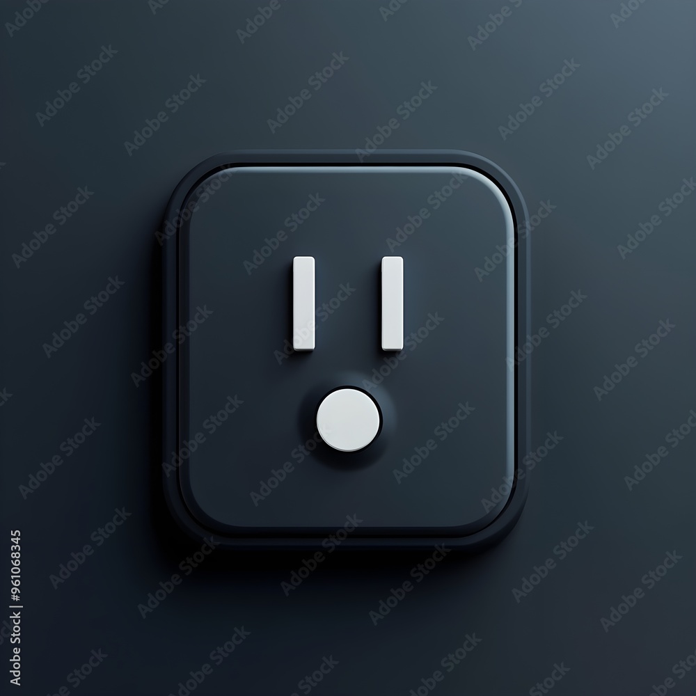3D Rendered Black Electrical Outlet Minimalist Design 3D Rendered Black Electrical Outlet Minimalist Design