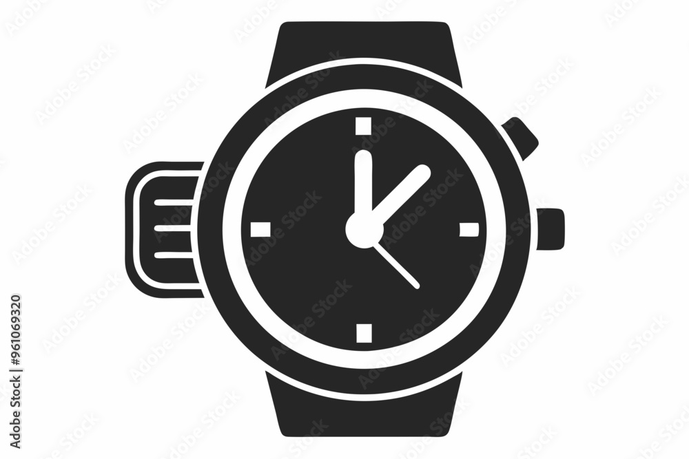 Hand watch silhouette vector, classic hand wrist watch icon
Hand watch silhouette vector, classic hand wrist watch icon