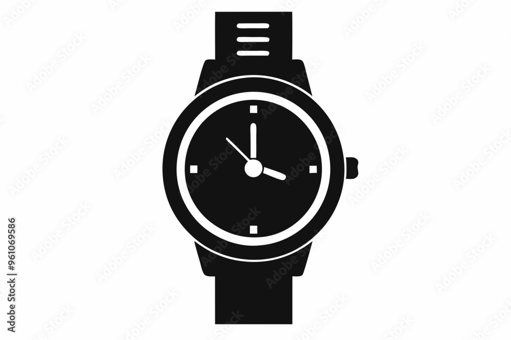 Hand watch silhouette vector, classic hand wrist watch icon
Hand watch silhouette vector, classic hand wrist watch icon