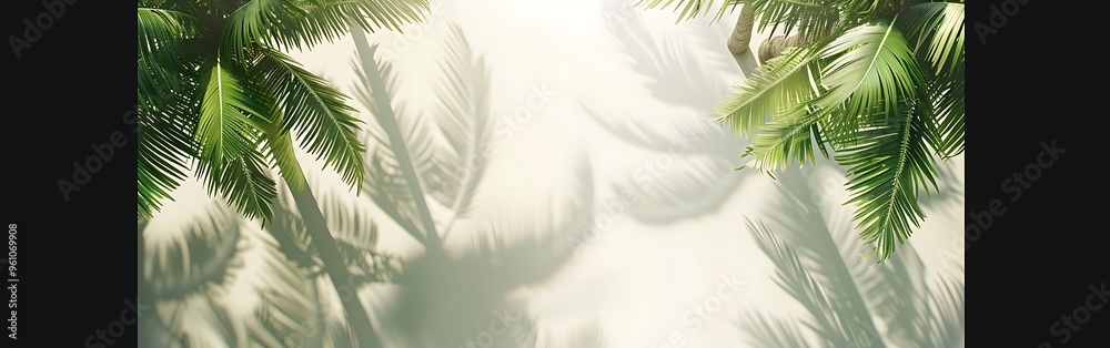 Fototapeta premium Image of palm trees on a background.